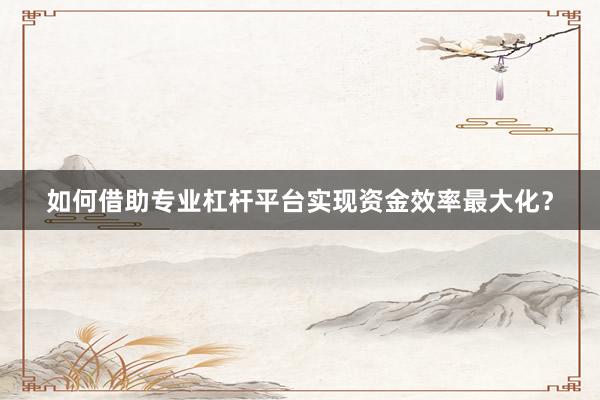 如何借助专业杠杆平台实现资金效率最大化？