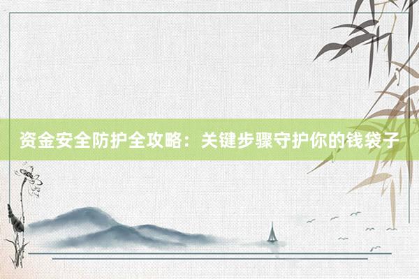 资金安全防护全攻略：关键步骤守护你的钱袋子